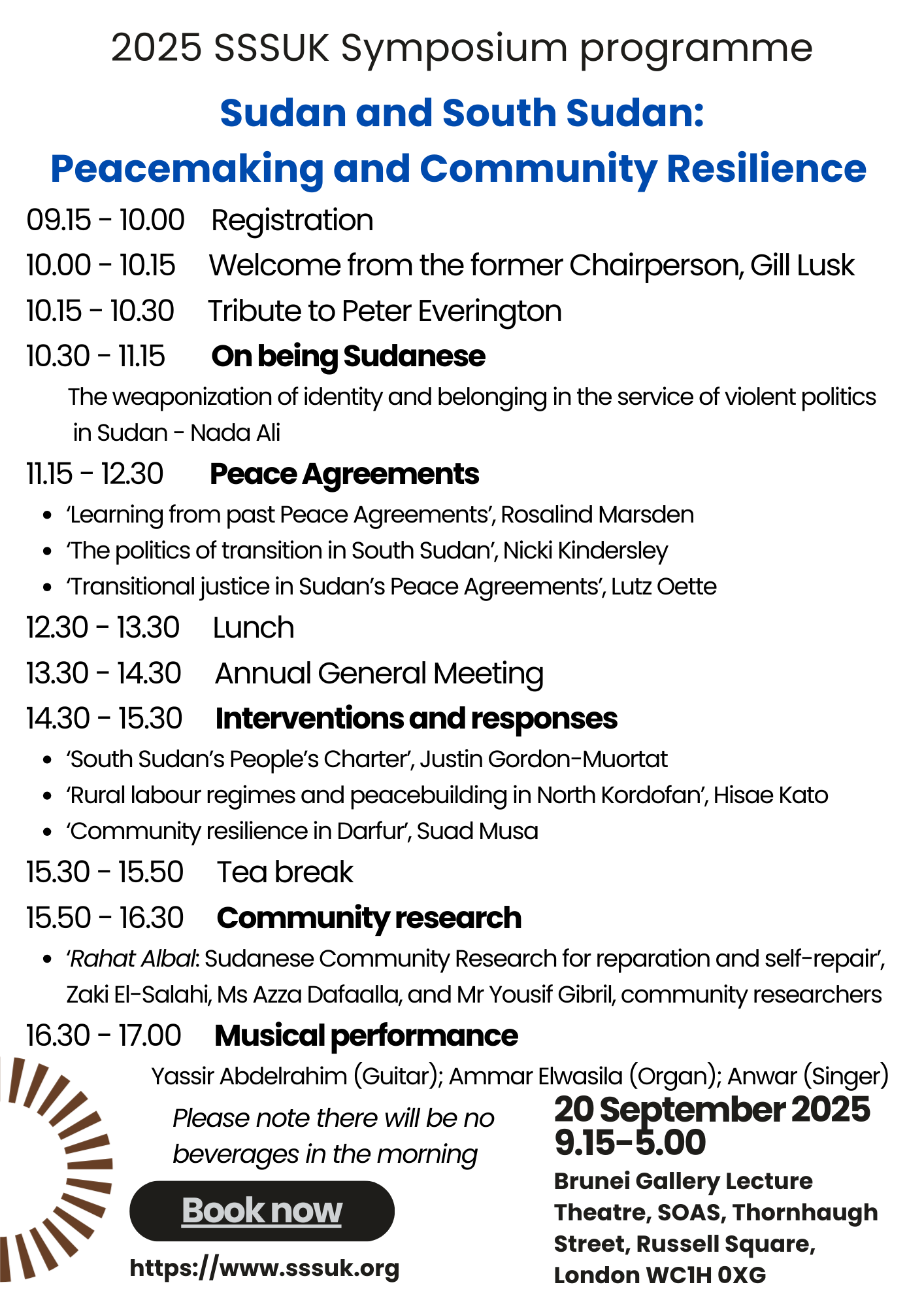 Programme / flyer for 2025 SSSUK Symposium